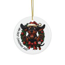 Load image into Gallery viewer, Personalized  Dachshund Dog Christmas Ornaments, Festive Pet Decor, Holiday Keepsakes, Gift for Dog Lovers, My First Christmas 2025