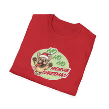 Load image into Gallery viewer, Christmas Frenchie Unisex Softstyle T-Shirt, Festive Dog Tee, Holiday Gift, Cute Pug Shirt, Casual Wear, Christmas Apparel