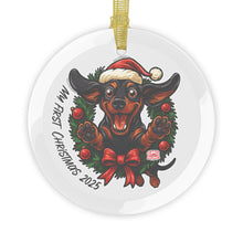 Load image into Gallery viewer, Dachshund Glass Ornaments, First Christmas Ornament, Puppy Lover Gifts, Holiday Decor, Dog Lover Gift, Cute Christmas Decoration