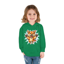 Load image into Gallery viewer, Toddler Hoodie — Playful Jumping Shiba Inu Puppy