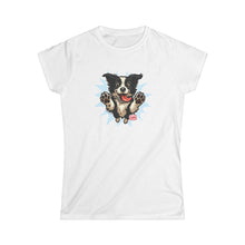 Load image into Gallery viewer, OMG Youre Home Dog Reunion T-Shirt: Happy and Excited Leaping Border Collie Women's Shirt