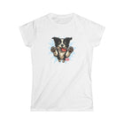 OMG Youre Home Dog Reunion T-Shirt: Happy and Excited Leaping Border Collie Women's Shirt