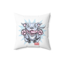 Load image into Gallery viewer, Happy Jumping Bluenose Pit Bull Pillow | Playful Dog Illustration, Throw Pillow