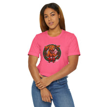 Load image into Gallery viewer, Festive Vizsla Dog Wreath T-Shirt | Unisex Jersey Tee, Holiday Apparel, Dog Lover Gifts, Christmas Shirt, Pet-Themed Fashion