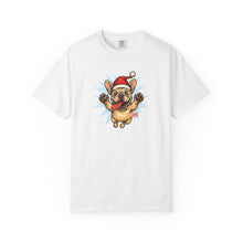 Load image into Gallery viewer, Festive French Bulldog T-shirt, Holiday Shirt, Unisex Tee, Dog Lover Gift, Christmas Apparel, Cute Pet T-shirt