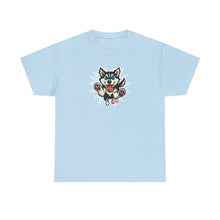 Load image into Gallery viewer, Cute Siberian Husky Dog Graphic Unisex Heavy Cotton Tee | Pet Lover Gift, Husky Apparel, Fun Casual Wear