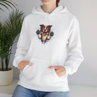 Playful Red and White Border Collie Animal Print Hoodie - Cozy Unisex Sweatshirt, Cute Gift for Pet Lovers