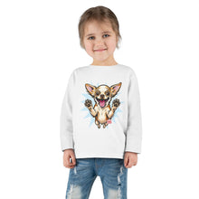 Load image into Gallery viewer, Happy Jumping Chihuahua Toddler Tee | Cute Dog Illustration