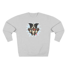 Load image into Gallery viewer, Playful Border Collie Puppy Unisex Sweatshirt, Pet Lover Gift, Cozy Apparel, Dog-Themed Fashion, Cute Dog Crewneck