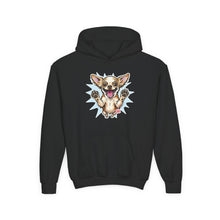 Load image into Gallery viewer, Happy Jumping Chihuahua Hoodie | Cute Dog Illustration, Youth Hoodie