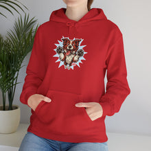 Load image into Gallery viewer, Playful Red and White Border Collie Animal Print Hoodie - Cozy Unisex Sweatshirt, Cute Gift for Pet Lovers