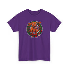 Load image into Gallery viewer, Festive Vizsla Dog Graphic Tee | Unisex Heavy Cotton Shirt for Dog Lovers, Holiday Gift, Animal Lover Apparel, Christmas Tee, Cozy Comfort