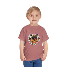 Load image into Gallery viewer, Toddler Tee — Playful Jumping Pug Graphic Shirt for Kids