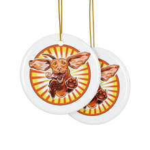 Load image into Gallery viewer, Vizsla Dog Lover's Ceramic Christmas Ornaments, 2-Sided Dog Themed Holiday Decor - Pet Lover Gift, Personalized Ornament, Doggie Home Decor