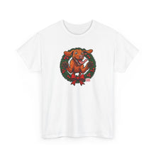 Load image into Gallery viewer, Festive Vizsla Dog Graphic Tee | Unisex Heavy Cotton Shirt for Dog Lovers, Holiday Gift, Animal Lover Apparel, Christmas Tee, Cozy Comfort