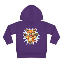 Load image into Gallery viewer, Toddler Hoodie — Playful Jumping Shiba Inu Puppy