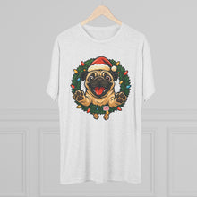 Load image into Gallery viewer, Festive Pug Christmas Tee, Holiday Shirt, Dog Lover Gift, Cute Animal Apparel, Unisex Crew Neck, Unique Christmas Present