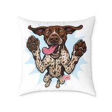 Load image into Gallery viewer, Fun German Shorthaired Pointer Dog Square Canvas Pillow
