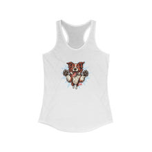 Load image into Gallery viewer, Women's Ideal Racerback Tank featuring the OMG You're Home Red and White Border Collie