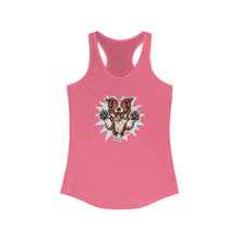 Load image into Gallery viewer, Women's Ideal Racerback Tank featuring the OMG You're Home Red and White Border Collie