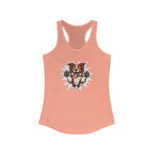 Load image into Gallery viewer, Women's Ideal Racerback Tank featuring the OMG You're Home Red and White Border Collie