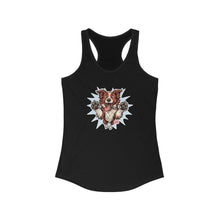 Load image into Gallery viewer, Women's Ideal Racerback Tank featuring the OMG You're Home Red and White Border Collie