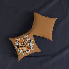 Load image into Gallery viewer, Happy Jumping Shiba Inu Square Pillow | Cute Dog Cartoon Accent Cushion