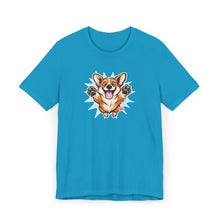 Load image into Gallery viewer, Happy Corgi Jumping T-Shirt | Cute Dog Illustration