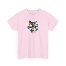 Load image into Gallery viewer, Cute Siberian Husky Dog Graphic Unisex Heavy Cotton Tee | Pet Lover Gift, Husky Apparel, Fun Casual Wear