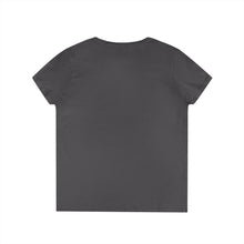 Load image into Gallery viewer, Cute Siberian Husky Dog Illustration Ladies' V-Neck T-Shirt, Pet Lover Gift, Casual Wear, Dog Mom Shirt