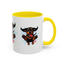 Load image into Gallery viewer, Dachshund Jumping Dog Accent Coffee Mug Cute Wiener Dog Gift (11oz)