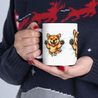 Happy Jumping Shiba Inu Mug | Cute Dog Illustration Ceramic Mug