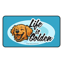 Load image into Gallery viewer, Golden Retriever Dog Lover's Desk Mat - "Life is Golden"