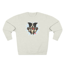 Load image into Gallery viewer, Playful Border Collie Puppy Unisex Sweatshirt, Pet Lover Gift, Cozy Apparel, Dog-Themed Fashion, Cute Dog Crewneck