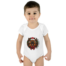 Load image into Gallery viewer, Christmas German Shepherd Puppy Bodysuit for Infants, Cute Baby Outfit, Baby Shower Gift, Infant Christmas Apparel, Adorable  GSD Babywear