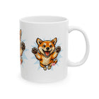 Happy Jumping Shiba Inu Mug | Cute Dog Illustration Ceramic Mug
