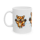Happy Jumping Shiba Inu Mug | Cute Dog Illustration Ceramic Mug
