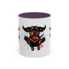 Dachshund Jumping Dog Accent Coffee Mug Cute Wiener Dog Gift (11oz)