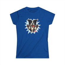 Load image into Gallery viewer, OMG Youre Home Dog Reunion T-Shirt: Happy and Excited Leaping Border Collie Women's Shirt