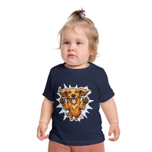 Load image into Gallery viewer, Happy Dachshund Puppy Baby T-Shirt | Cute Dog Graphic, Playful Paws