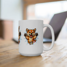 Load image into Gallery viewer, Happy Jumping Shiba Inu Mug | Cute Dog Illustration Ceramic Mug