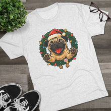 Load image into Gallery viewer, Festive Pug Christmas Tee, Holiday Shirt, Dog Lover Gift, Cute Animal Apparel, Unisex Crew Neck, Unique Christmas Present