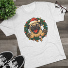 Festive Pug Christmas Tee, Holiday Shirt, Dog Lover Gift, Cute Animal Apparel, Unisex Crew Neck, Unique Christmas Present