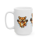 Happy Jumping Shiba Inu Mug | Cute Dog Illustration Ceramic Mug