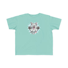 Load image into Gallery viewer, Happy Jumping Husky Toddler Tee | Cute Dog Paw Print