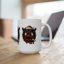 Load image into Gallery viewer, Festive Dachshund Dog Mug | Holiday Gift for Dog Lovers | Cute Christmas Coffee Cup | Pet Decor | Animal Lover Mug
