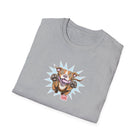 OMG Red Nose Pitbull Unisex Softstyle Shirt - A Happy and Excited Pit Bull on a High Quality Shirt for Dog Lovers