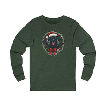 Load image into Gallery viewer, ChristmasBlack Labrador Dog Long Sleeve Tee, Festive Unisex Shirt, Holiday Apparel, Dog Lover Gift, Winter Wear, Cozy Tee