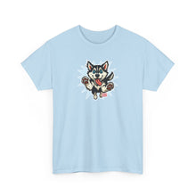 Load image into Gallery viewer, Cute Siberian Husky Dog Graphic Unisex Heavy Cotton Tee | Pet Lover Gift, Husky Apparel, Fun Casual Wear