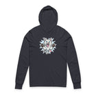 Playful White Husky Illustration Hoodie | Cute Jumping Dog Long Sleeve
